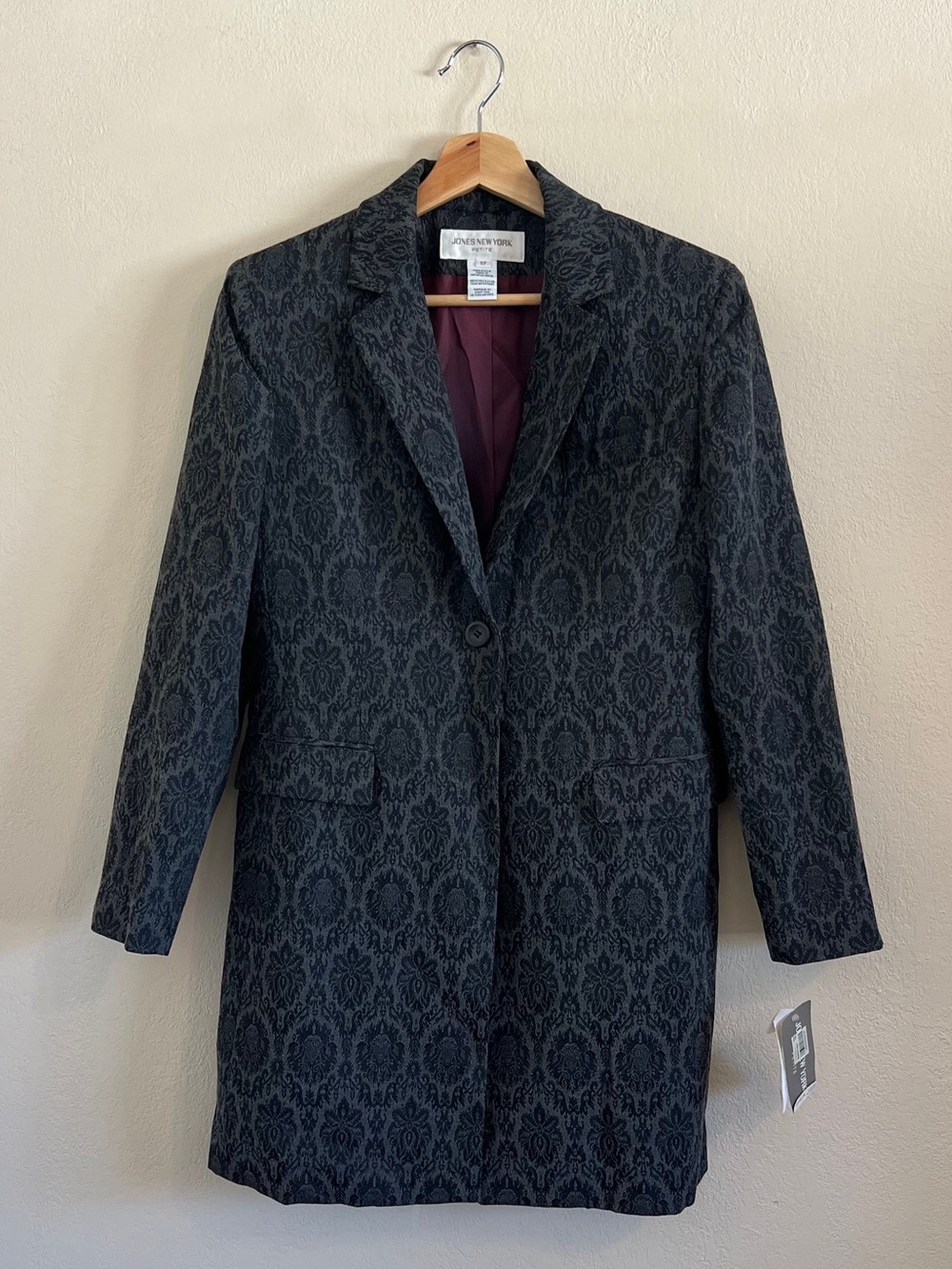 Jones New York Long Brocade Blazer